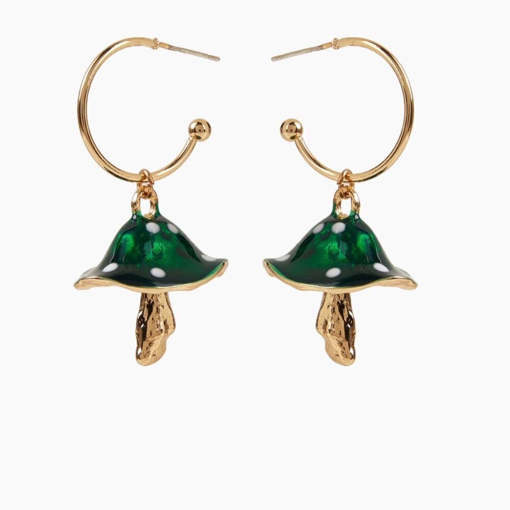 Green Mushroom Earrings M473